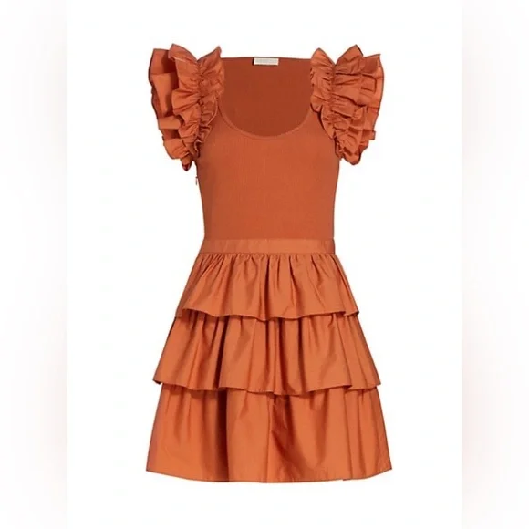 open lace back dress Freesia Gown - Saffron Orange Open Back Silk Dress